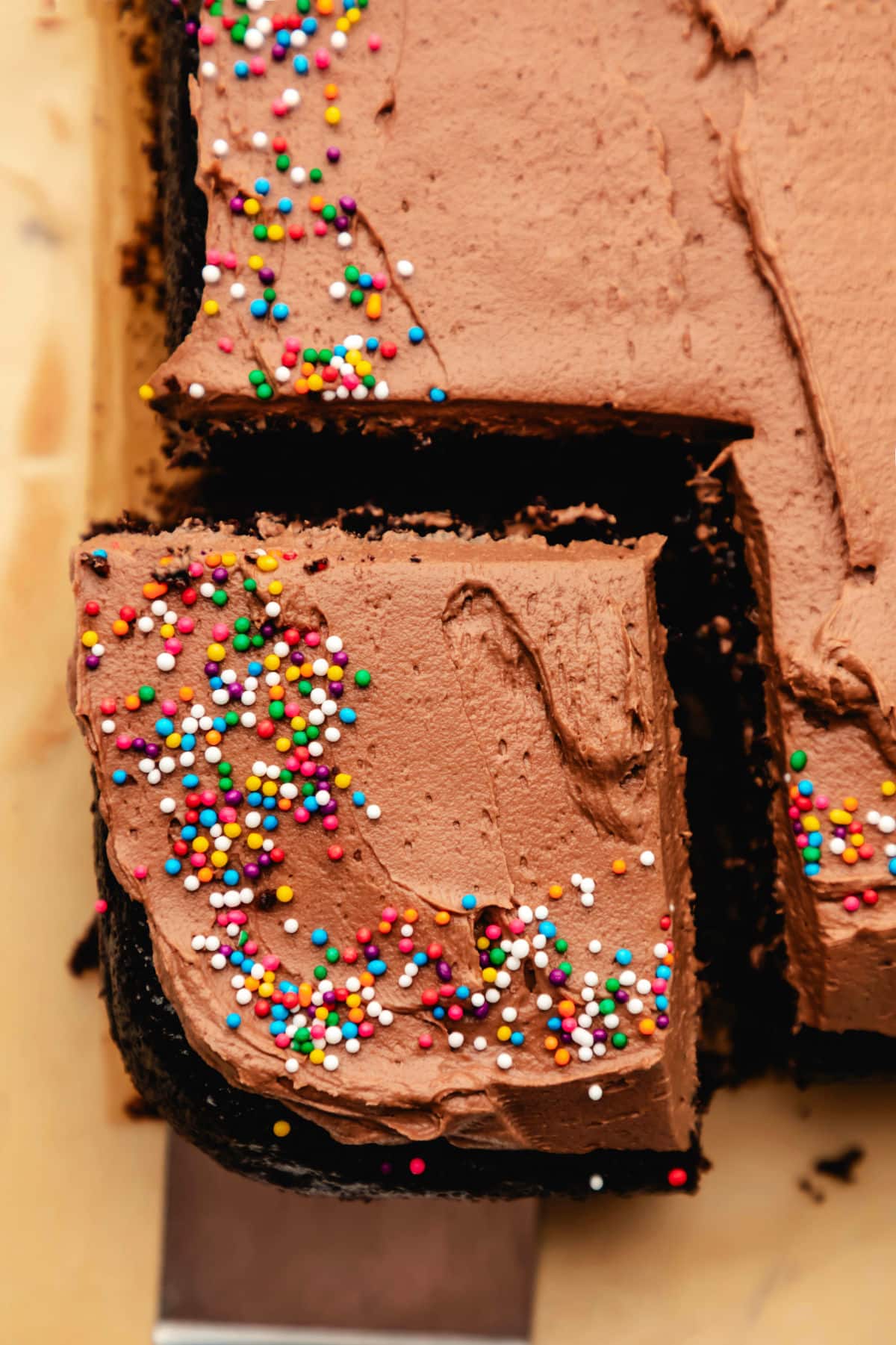 Gâteau au chocolat en plaque