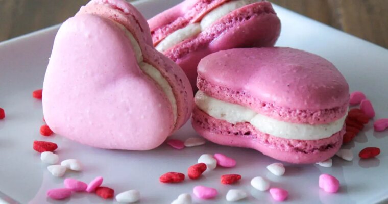 Macarons en forme de cœur pour la Saint-Valentin