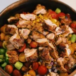 Bol de riz au poulet épicé à la lime et aux saveurs thaïlandaises