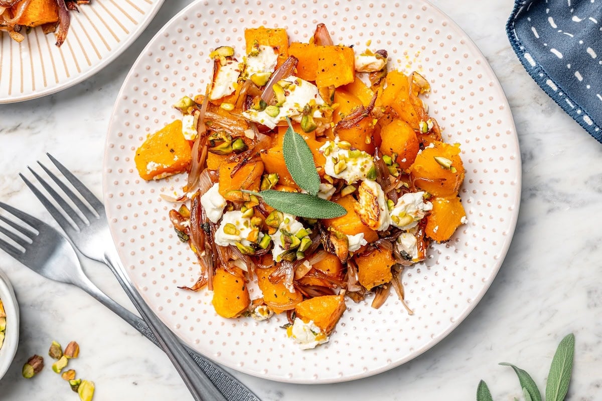 Gratin de courge butternut au fromage de chèvre
