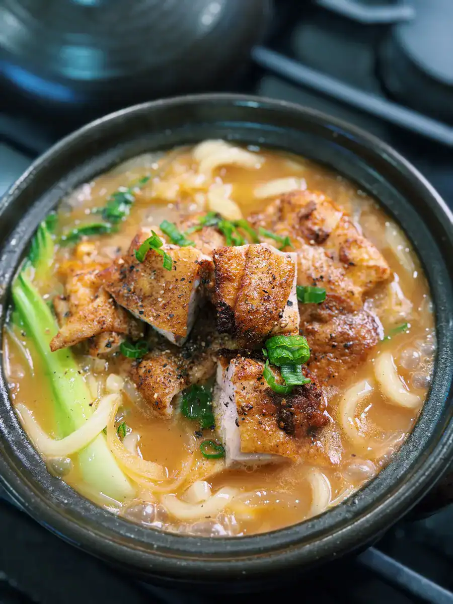 Soupe Udon au Poulet Curry en 20 Minutes